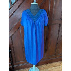 Vintage Carriage Court Sears Purple Lace Trim Nightgown Short Sleeve Sleepwear L